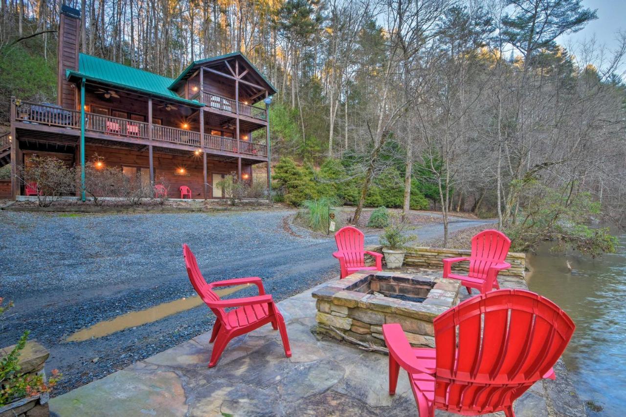 Riverside Ellijay Cabin With Hot Tub And Game Room Luaran gambar